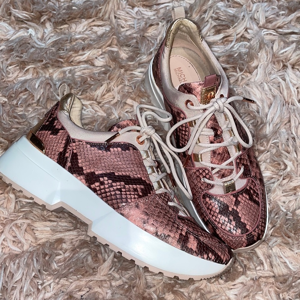 Michael Kors Pink Snake Skin Sneaker